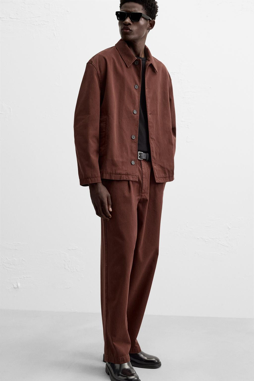 TWILL TEXTURED CHINO TROUSERS - Zara фото 5