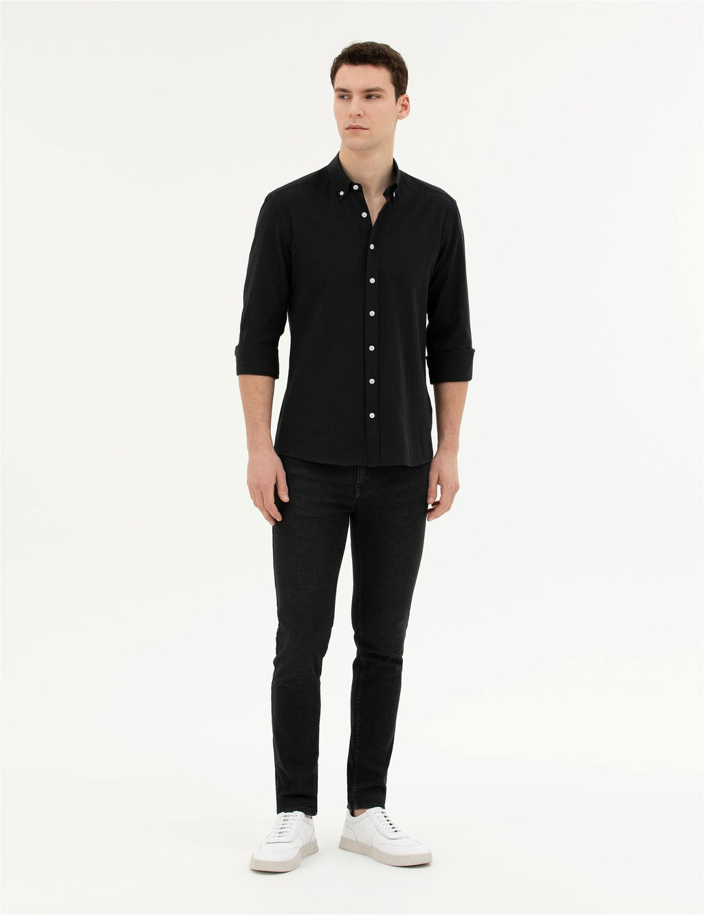 Siyah Slim Fit Uzun Kollu G_mlek - Pierre cardin фото 4
