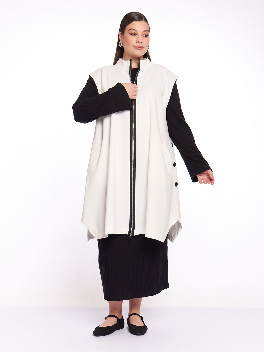 Удлиненный жилет GL03006WHT04