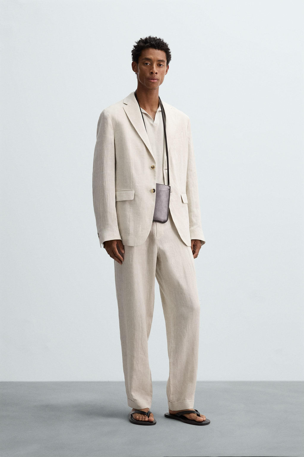 100% LINEN SUIT TROUSERS - Zara фото 11