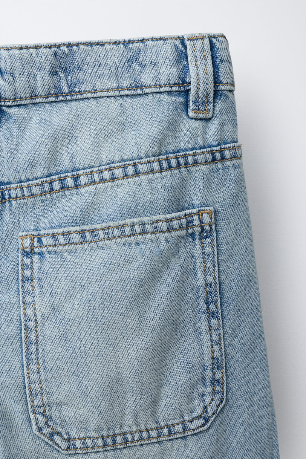 JEANS WIDE LEG TEXTO BORDADO / Azul claro - Zara фото 5