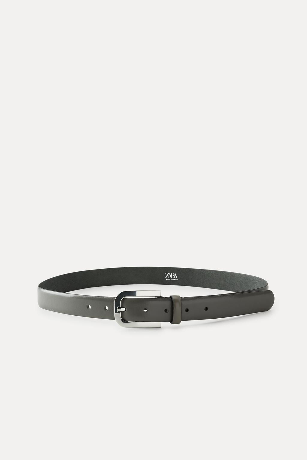 LEATHER BELT WITH METAL BUCKLE - Zara фото 2
