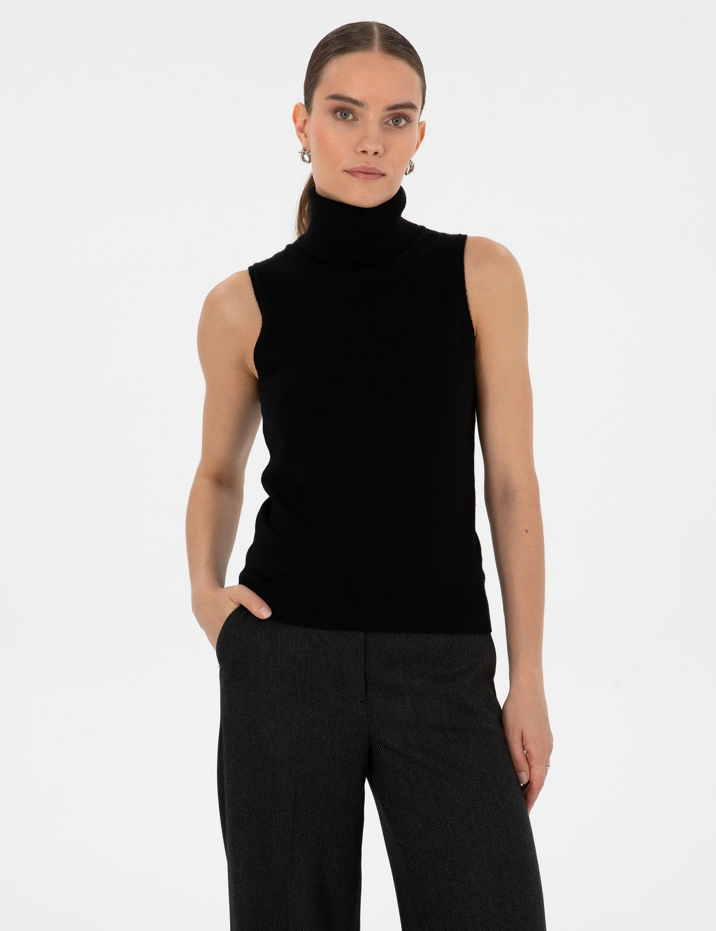 Siyah Slim Fit Kazak