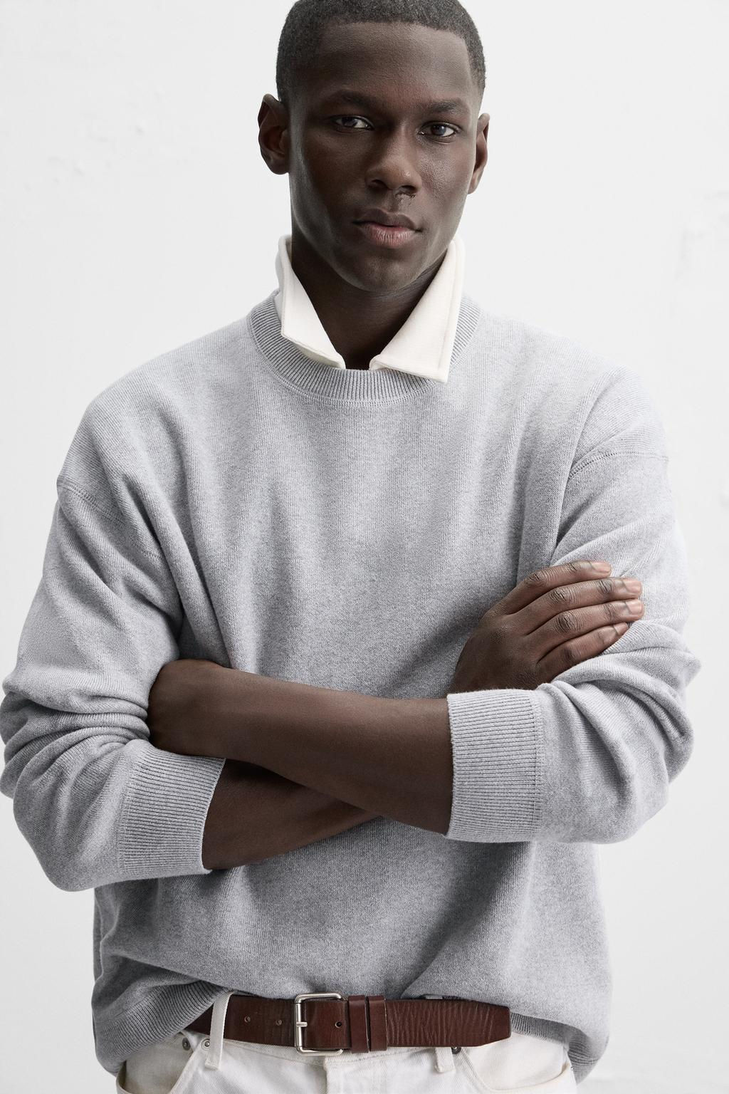 RELAXED FIT COTTON BLEND SWEATER - Zara фото 21