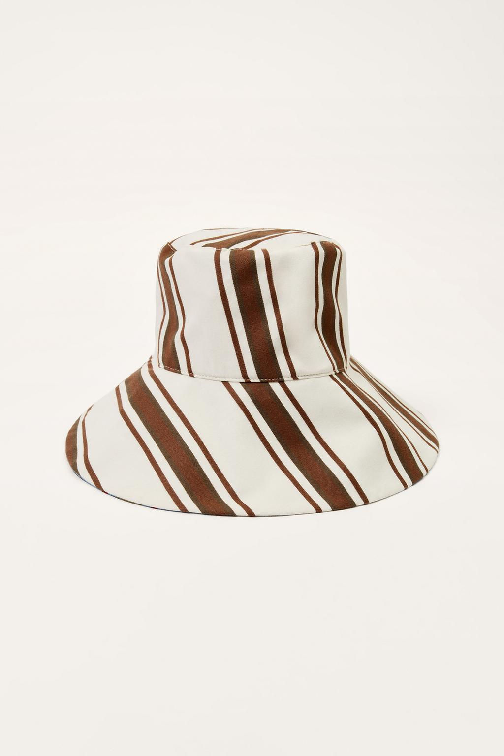 LIMITED EDITION STRIPED REVERSIBLE BUCKET HAT - Zara фото 6