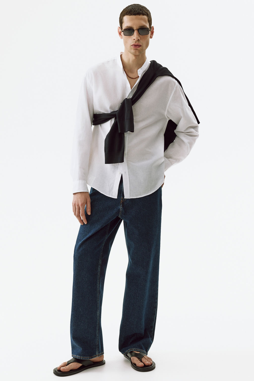 Camisa en mezcla de lino Relaxed Fit - H&m фото 4