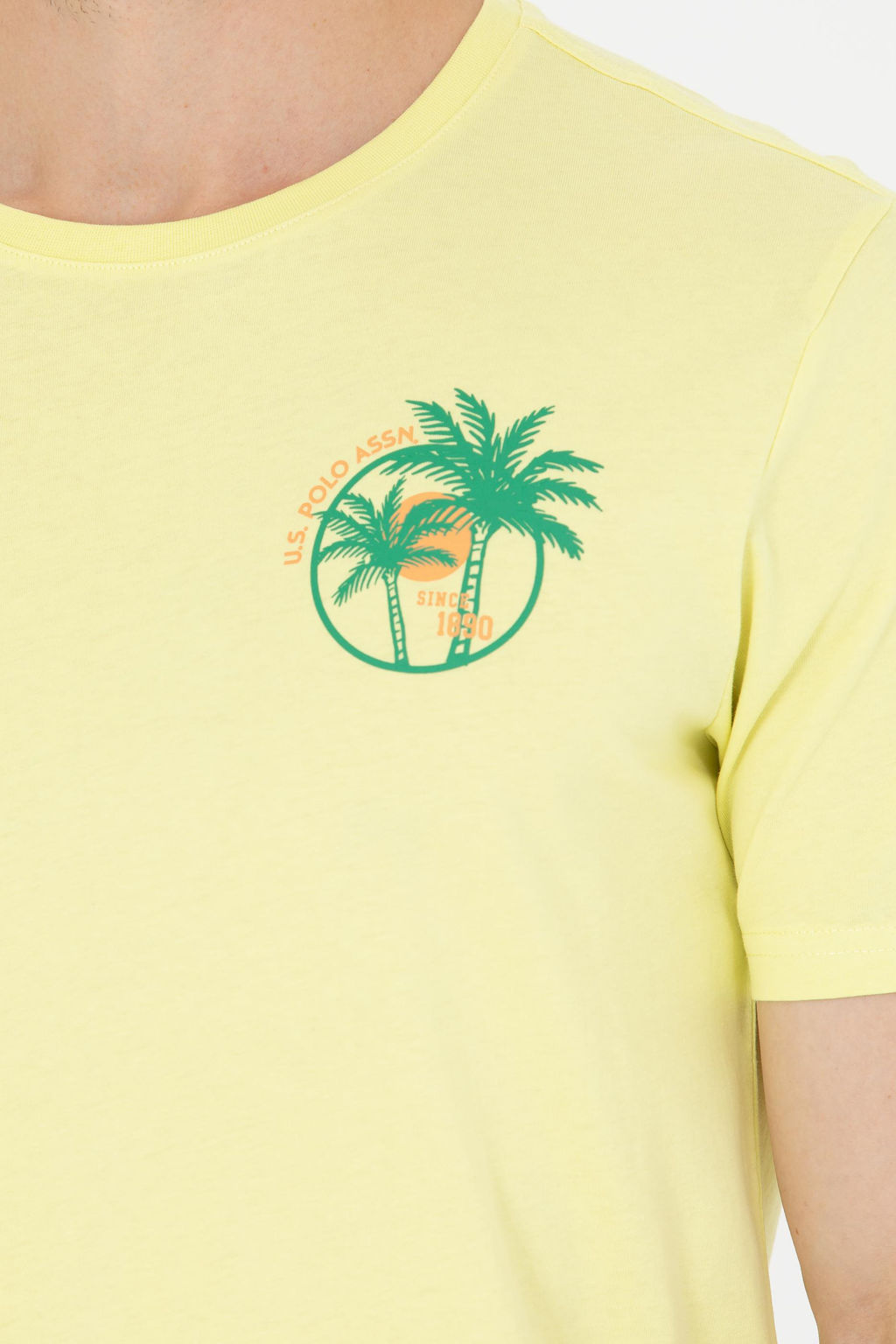 U. S. Polo Assn Мужская светло-желтая футболка с круглым вырезом - U.s. polo assn фото 7