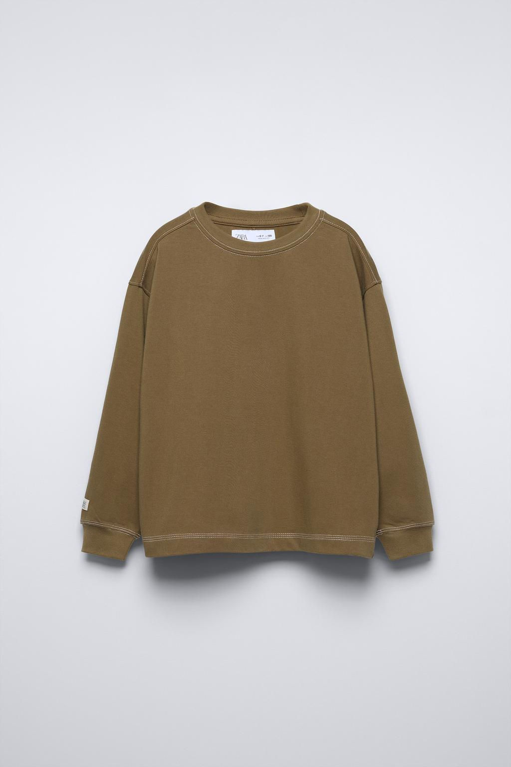 TOPSTITCHED T-SHIRT - Zara фото 7
