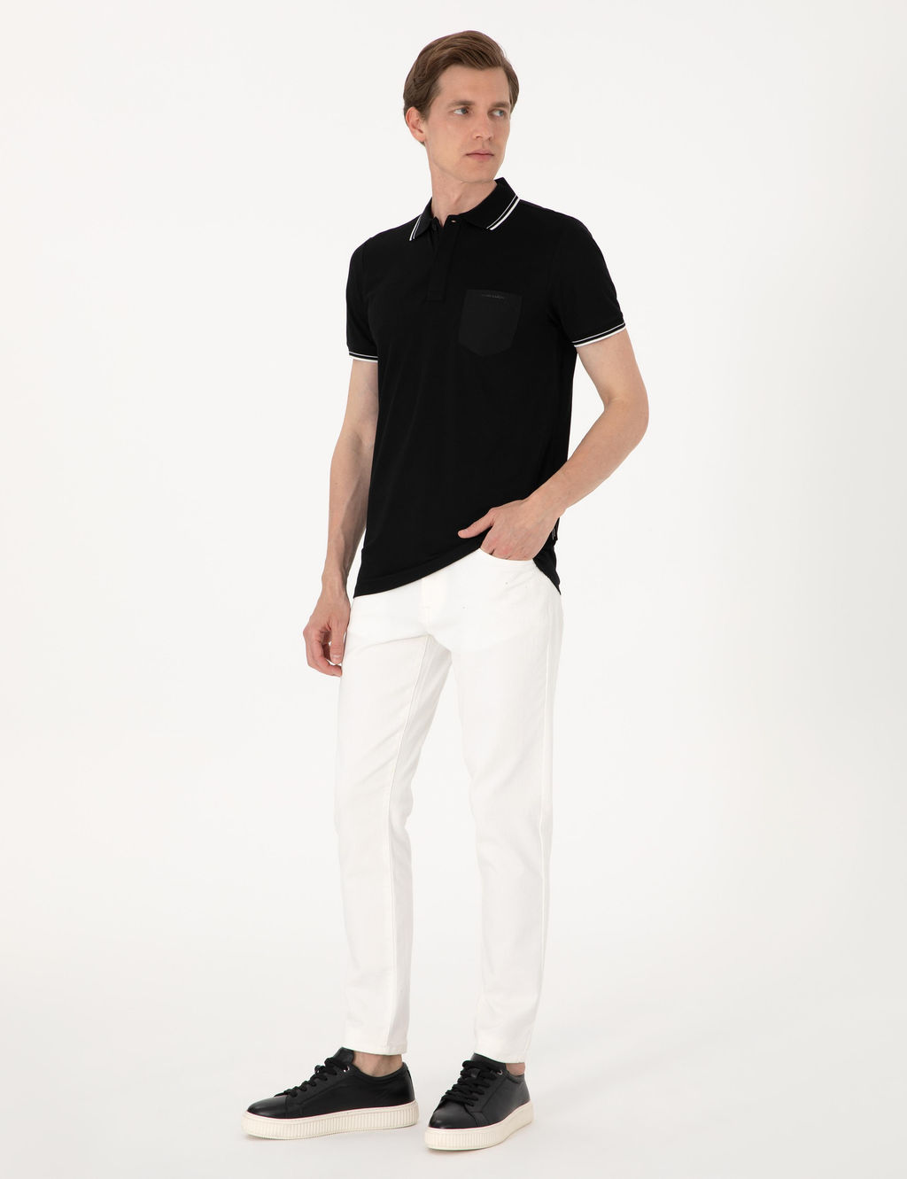 Siyah Ultralight Kuma_ Slim Fit Polo Yaka Ti__rt