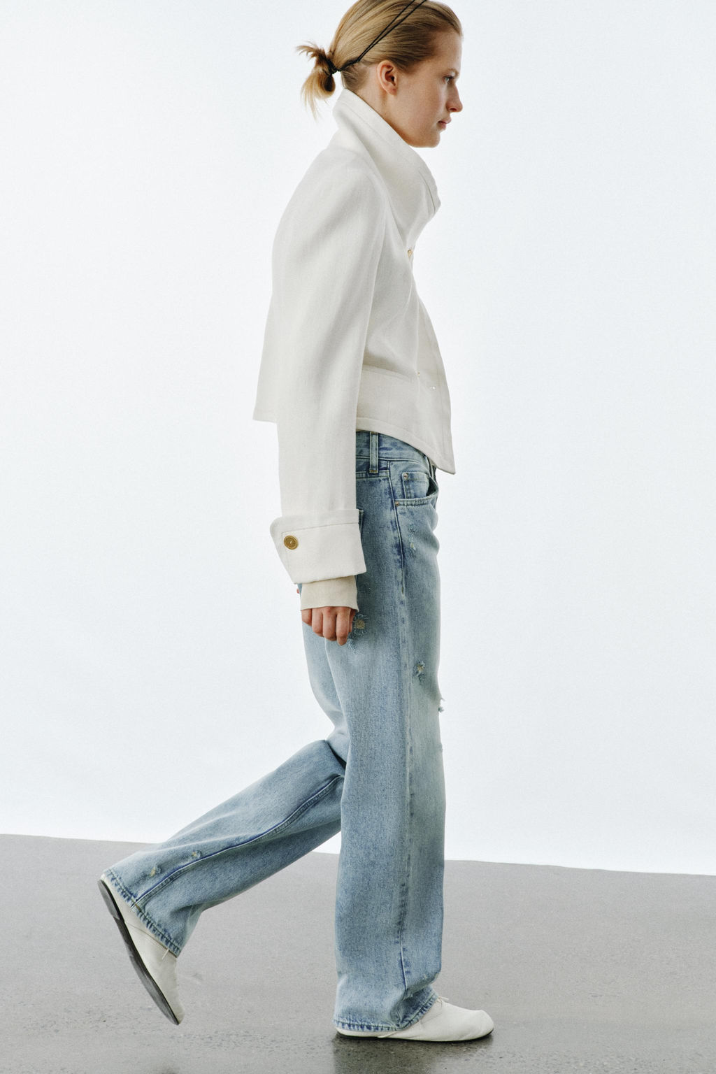 JEANS ZW COLLECTION RELAXED STRAIGHT TIRO BAJO / Azul - Zara фото 8