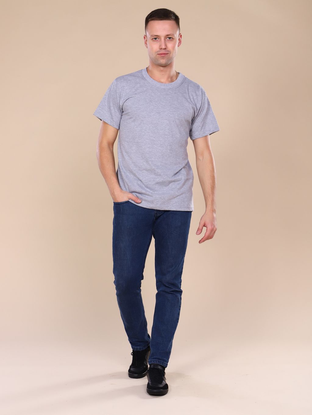 М112 Футболка мужская (серый) - Иванушка-трикотаж фото 5