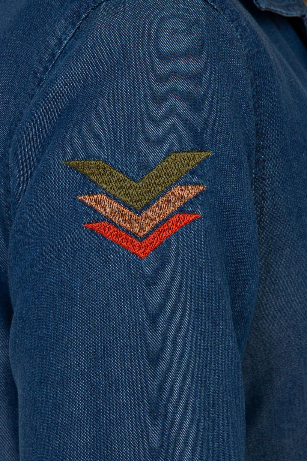 Женская темно-синяя джинсовая рубашка - U.s. polo assn фото 14