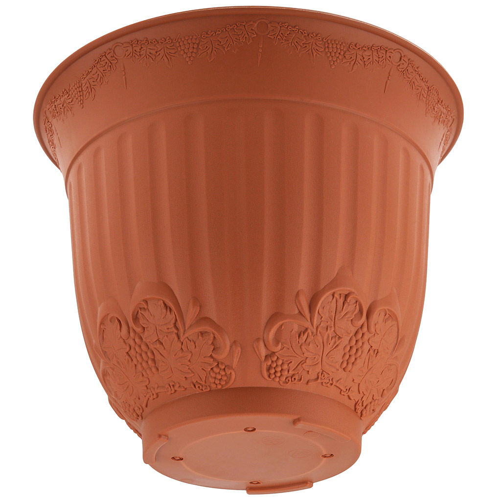 Терракот Горшок для цветов пластмассовый 11л, с поддоном, д29см, h30см, резной орнамент, морозостойкий полипропилен, т.м. NECO (Россия) - Домашняя мода фото 7