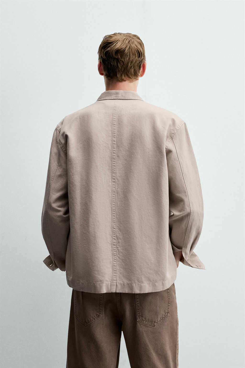 SOBRECAMISA REGULAR FIT / Beige claro - Zara фото 4
