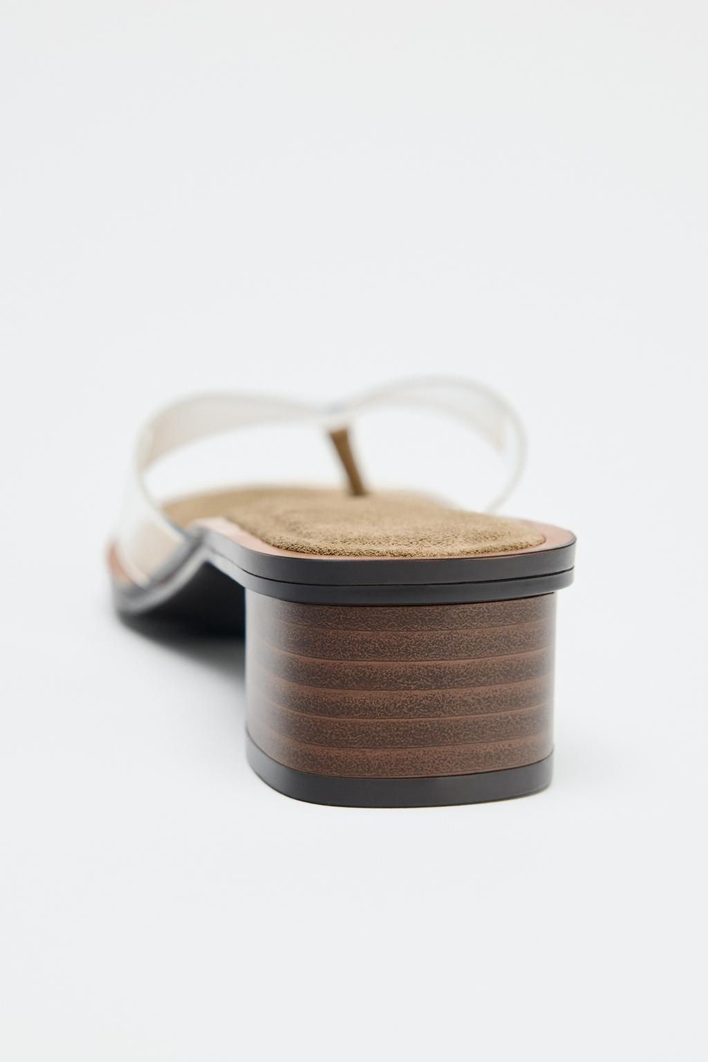 VINYL BLOCK HEEL SANDALS - Zara фото 5