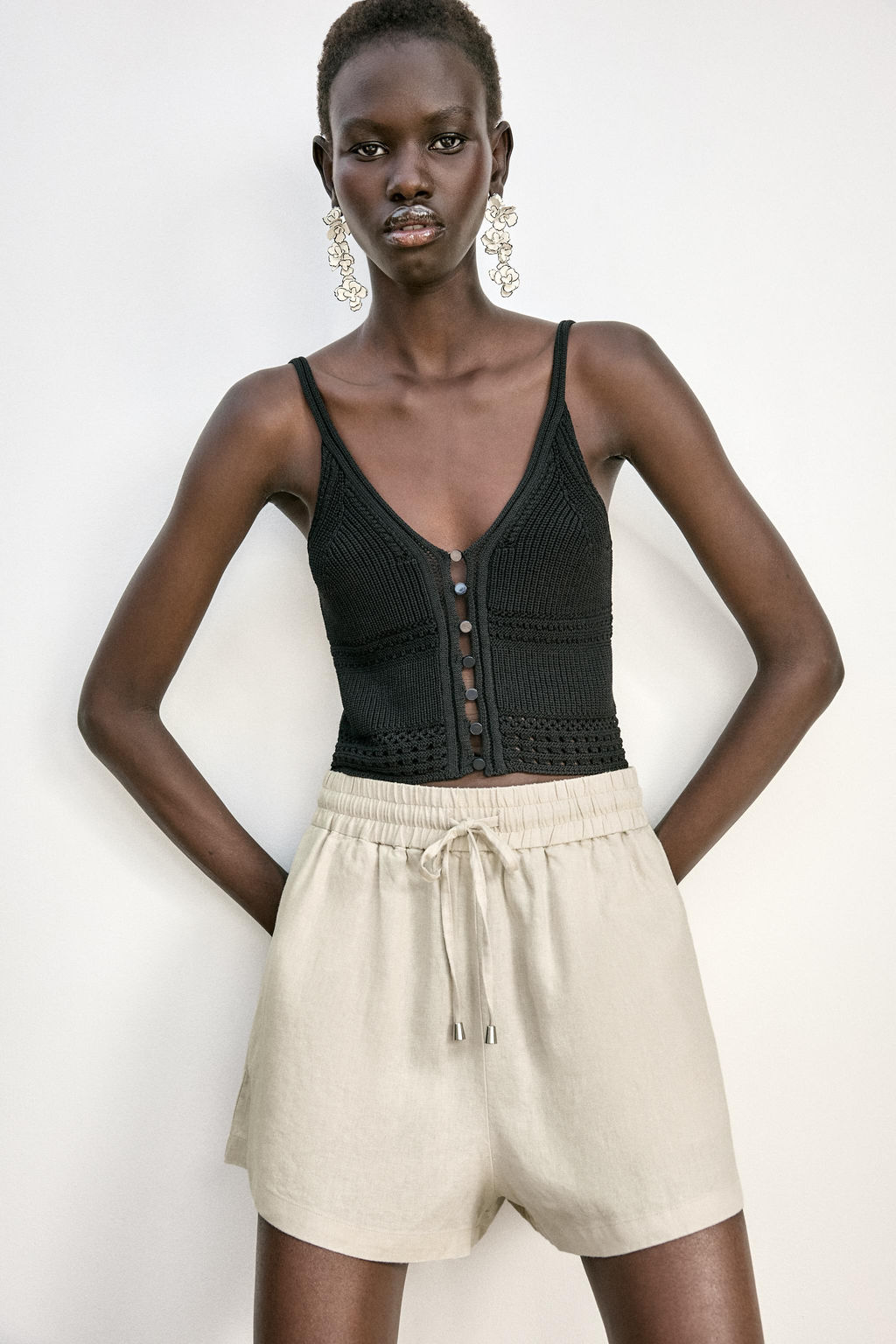 LINEN BLEND BOXER BERMUDA SHORTS - Zara фото 32