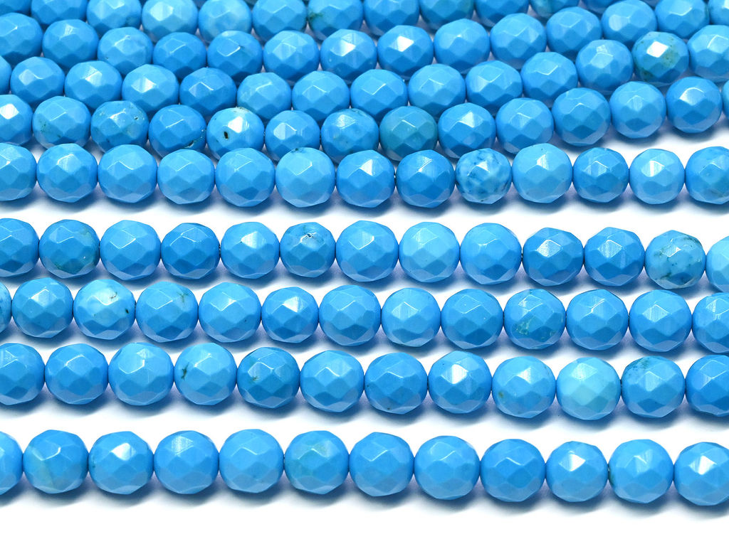 Бусины из бирюзы шарик гр.6мм, 39см, 65 бусин Радуга камня