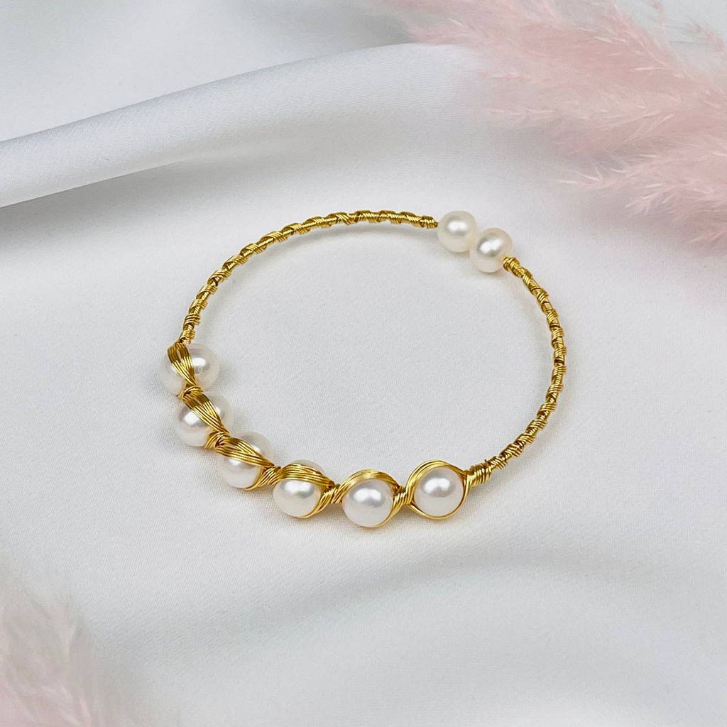 Браслет регулируемый с речным Жемчугом - Радуга самоцветов фото 2