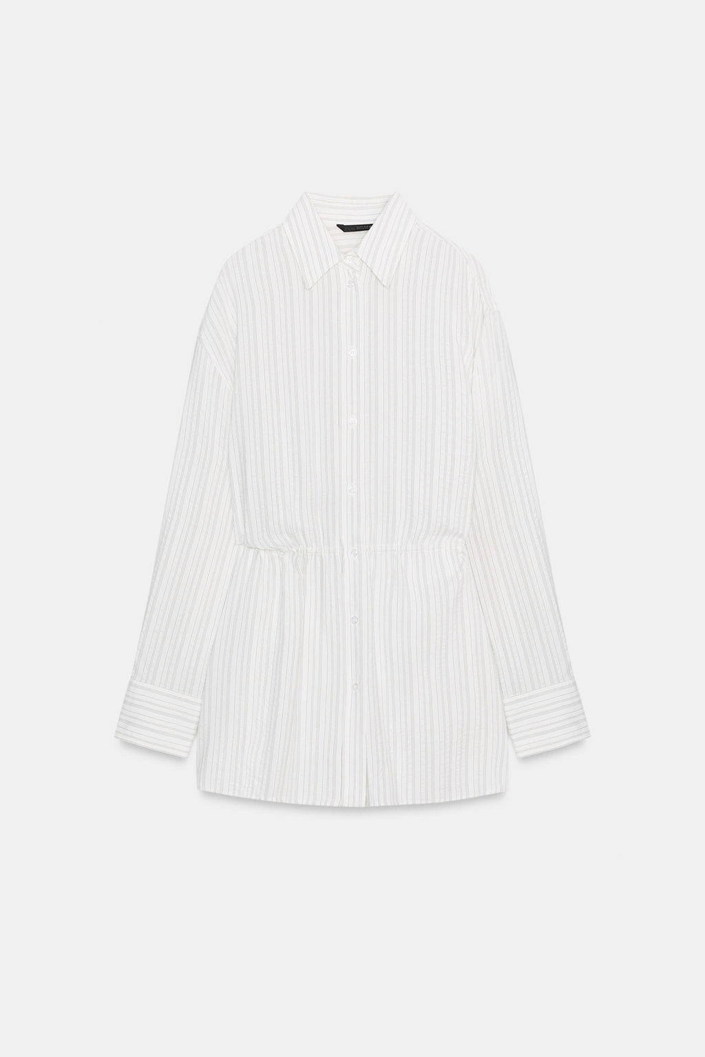CAMISA LARGA RAYAS CINTUR?N / Blanco / Negro - Zara фото 2