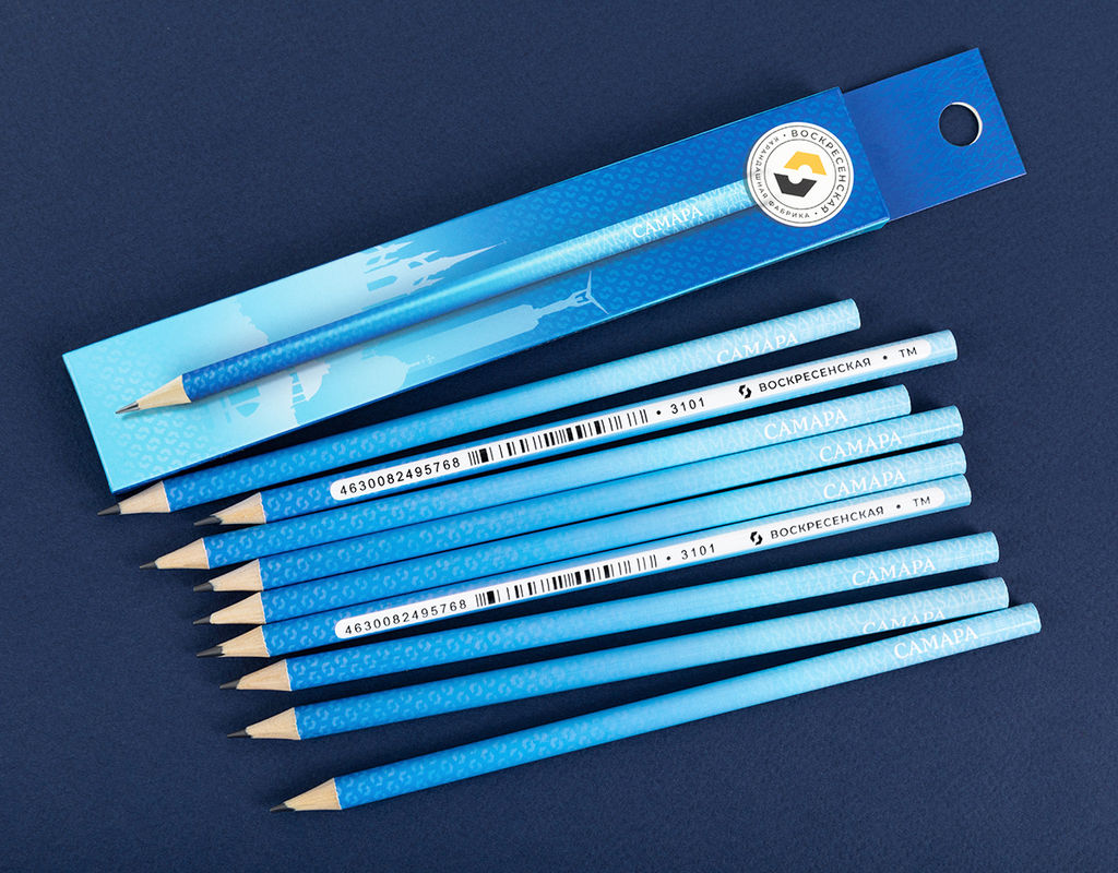 ВКФ Мой любимый город SUV-049 Карандаш графитный заточенный ТМ (HB) 4 шт. Самара