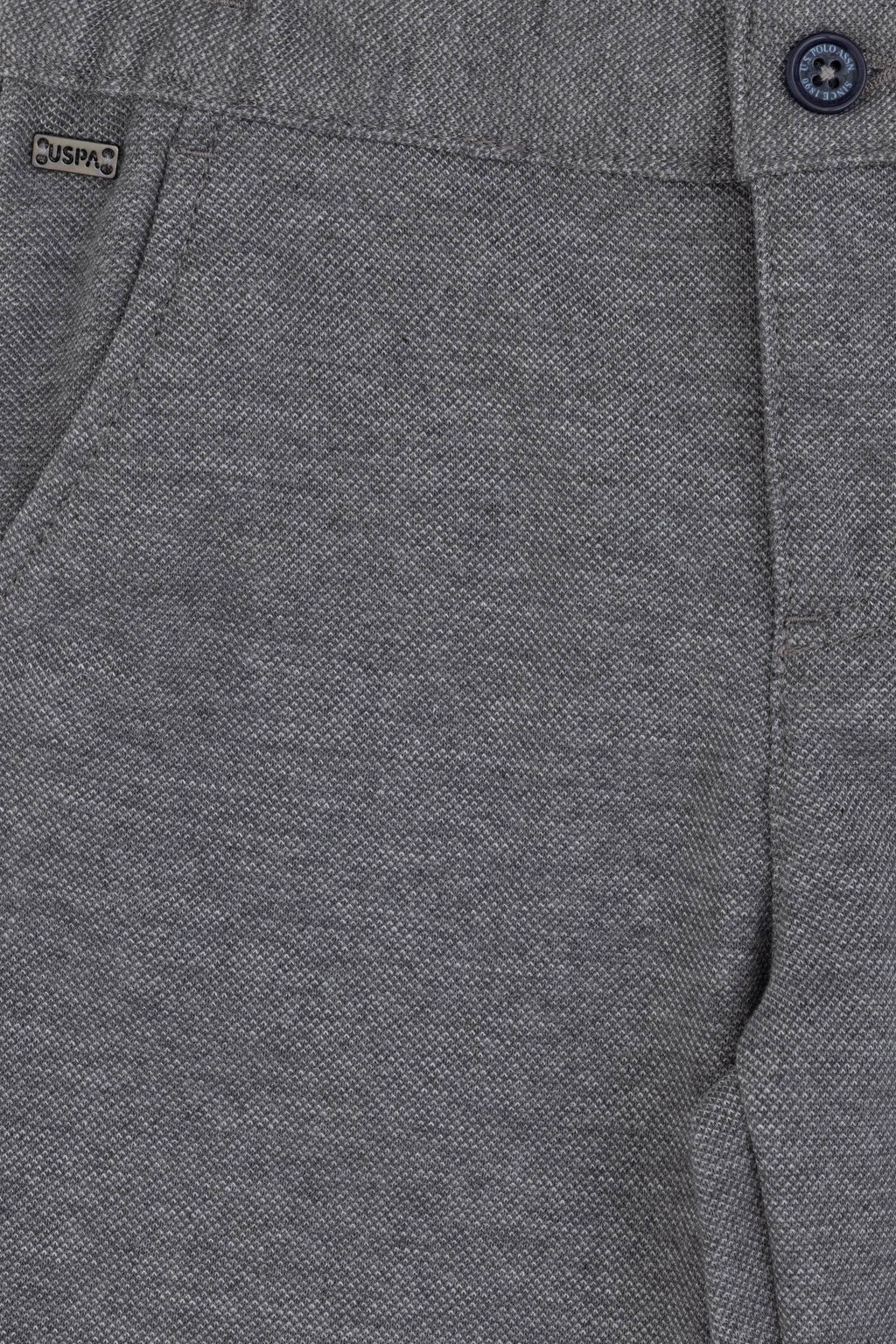 Брюки для мальчика U.S. Polo Assn из плотной ткани светло-серые  фото 10