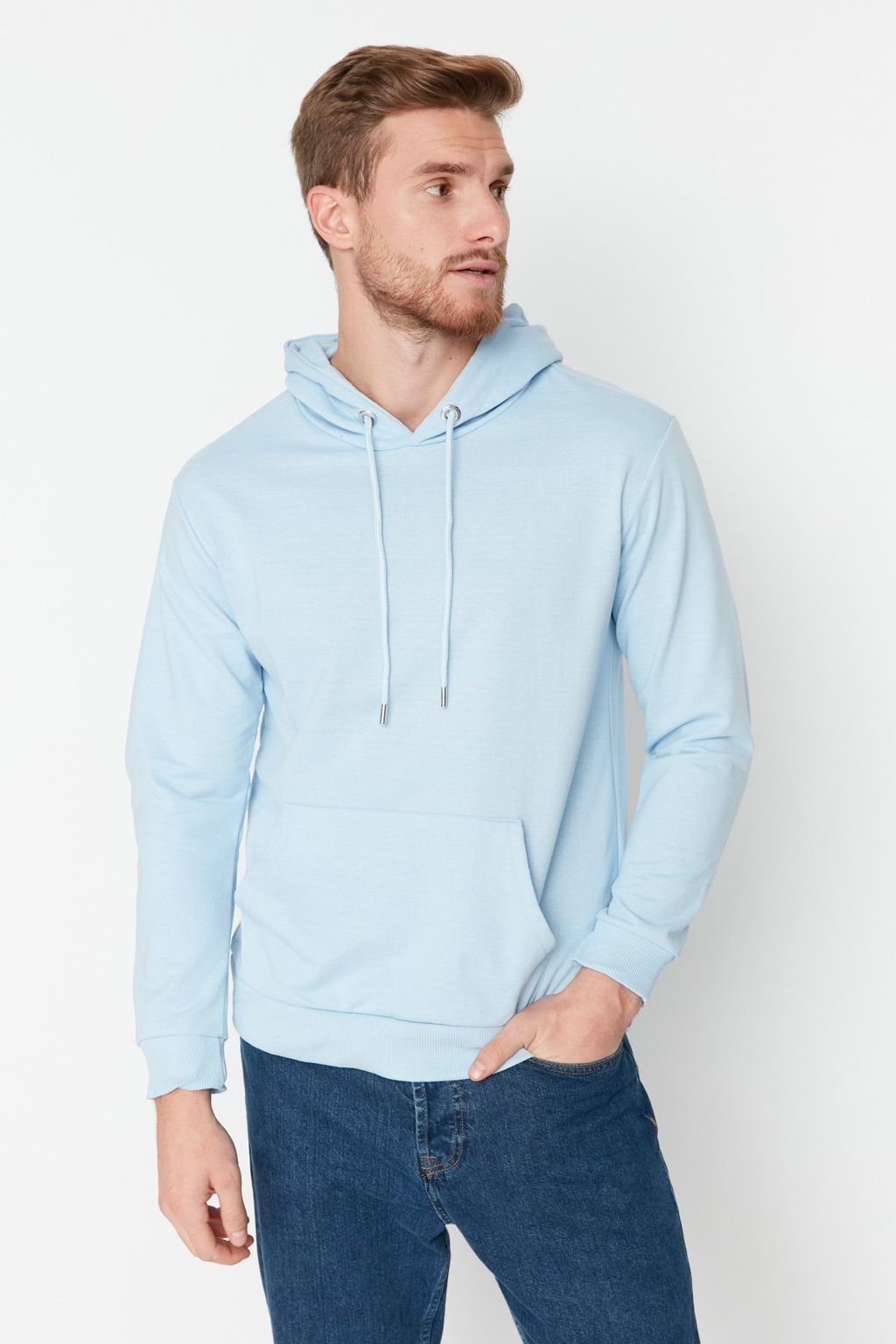TRENDYOL MAN Mavi Regular/Normal Kesim Kapusonlu Uzun Kollu Sweatshirt TMNAW20SW0162 - Trendyolmilla фото 48