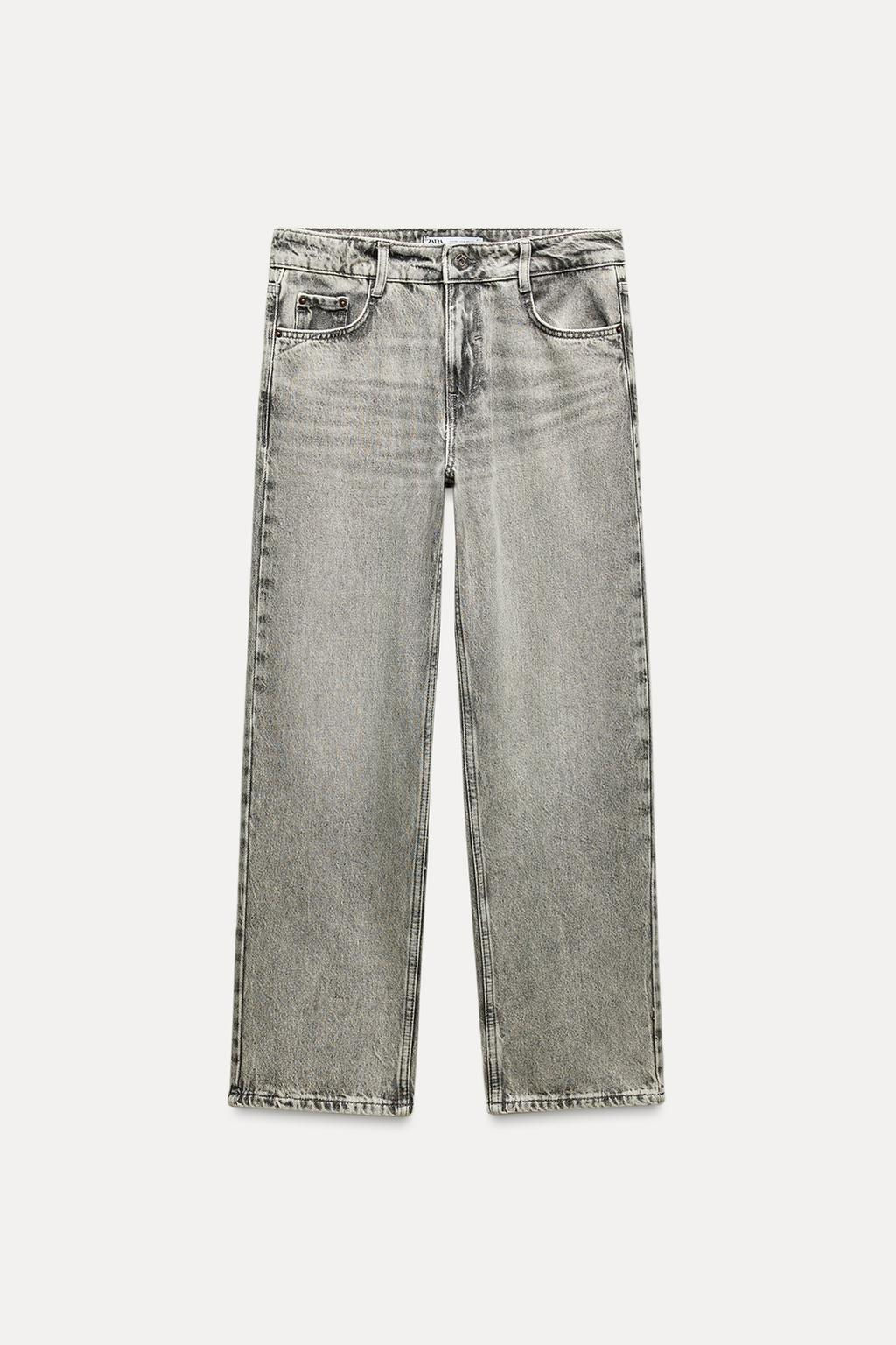 Z1975 MID-WAIST STRAIGHT CROPPED JEANS - Zara фото 5