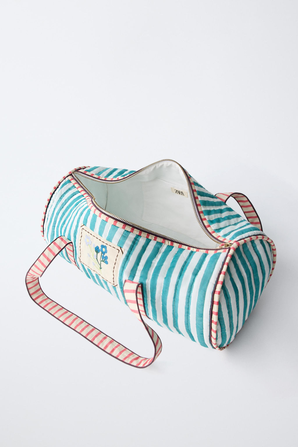 BOLSO BOWLING RAYAS BORDADOS / Verde - Zara фото 4