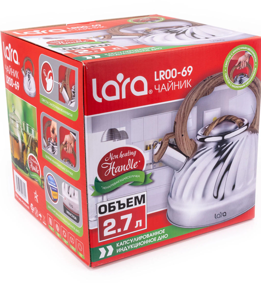 Чайник LARA (зеркальный) 2,7л, индукционное капсулированное дно (LR00-69)  фото 7