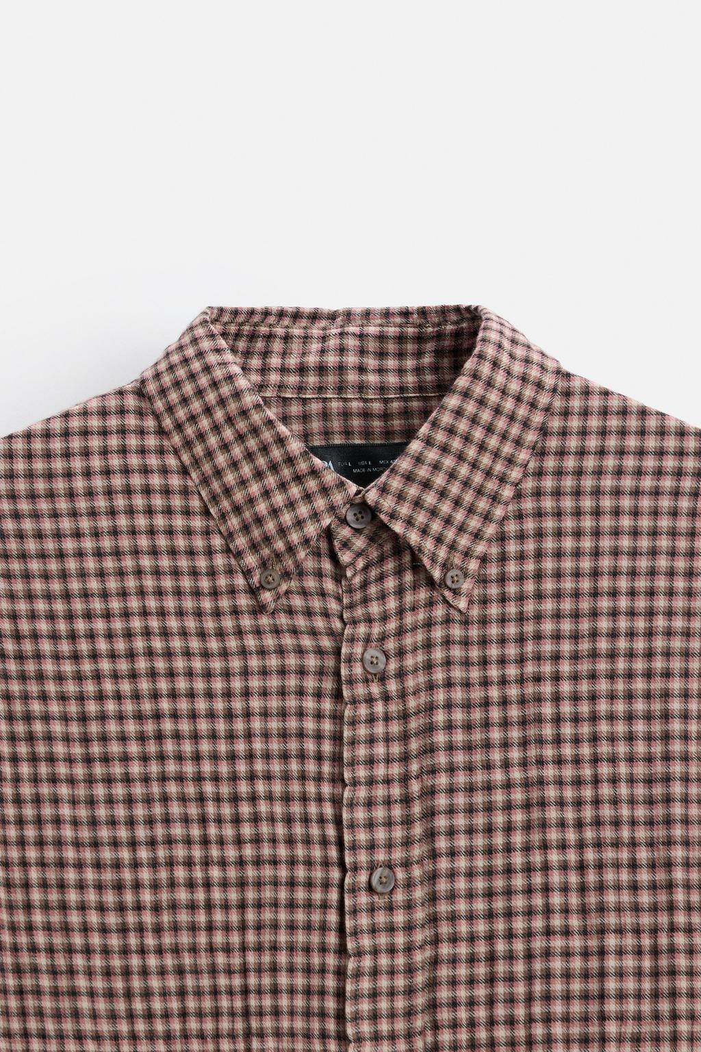 TEXTURED CHECK SHIRT - Zara фото 9