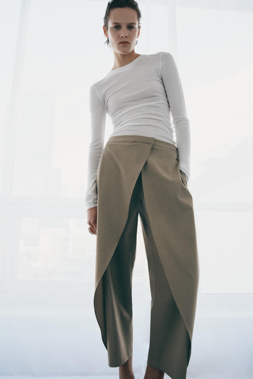ZW COLLECTION WRAP FRONT TROUSERS - Zara фото 8