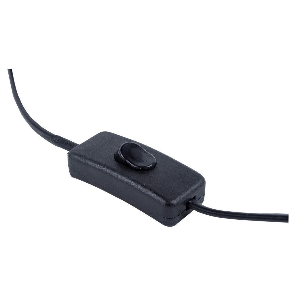 UCX-Q851 LT/300/B BLACK Провод для подключения светильника ULI-Q151 и ULI-Q951, к сети 220В. 300 см, 2 контакта, с кнопкой включения. Черный. ТМ Volpe