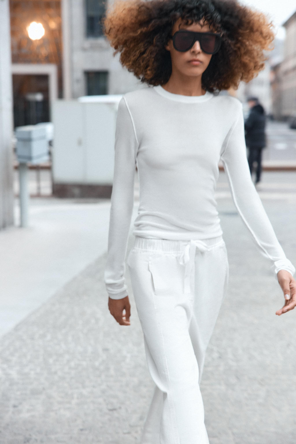 PANTAL?N CINTURA EL?STICA / Blanco - Zara фото 3