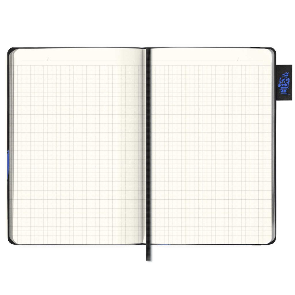 Записная книга на резинке, А5, 96 л., арт. 57334/ 13 ЧЕРНЫЙ С СИНИМ - Escalada фото 2