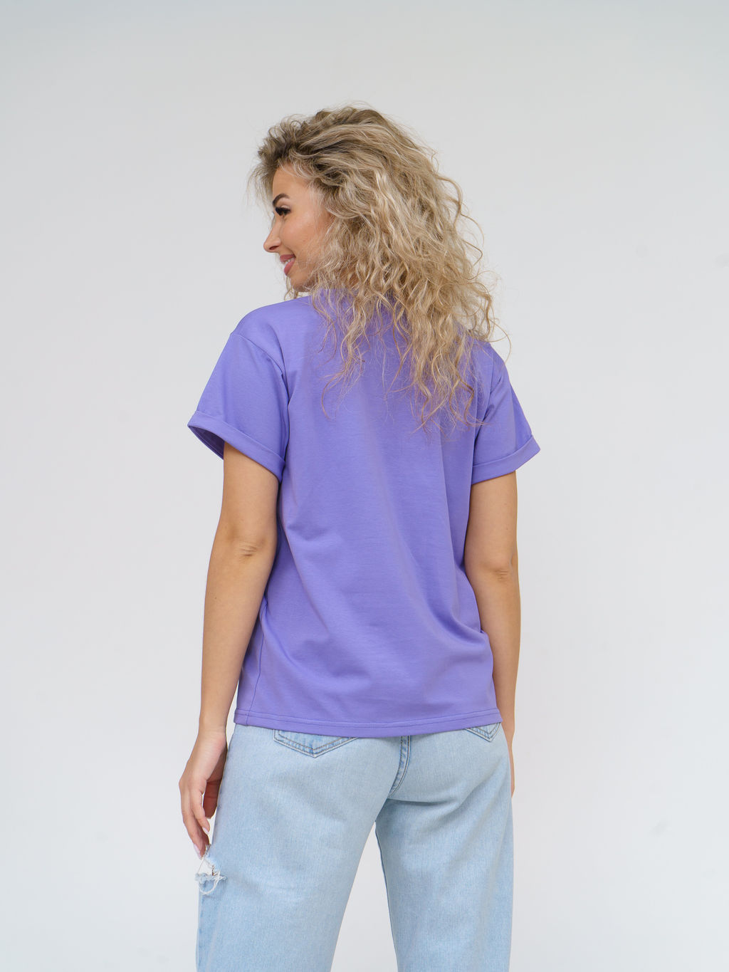 Футболка Хлопок 95%, лайкра 5% Классика аква - Ивассорти фото 85