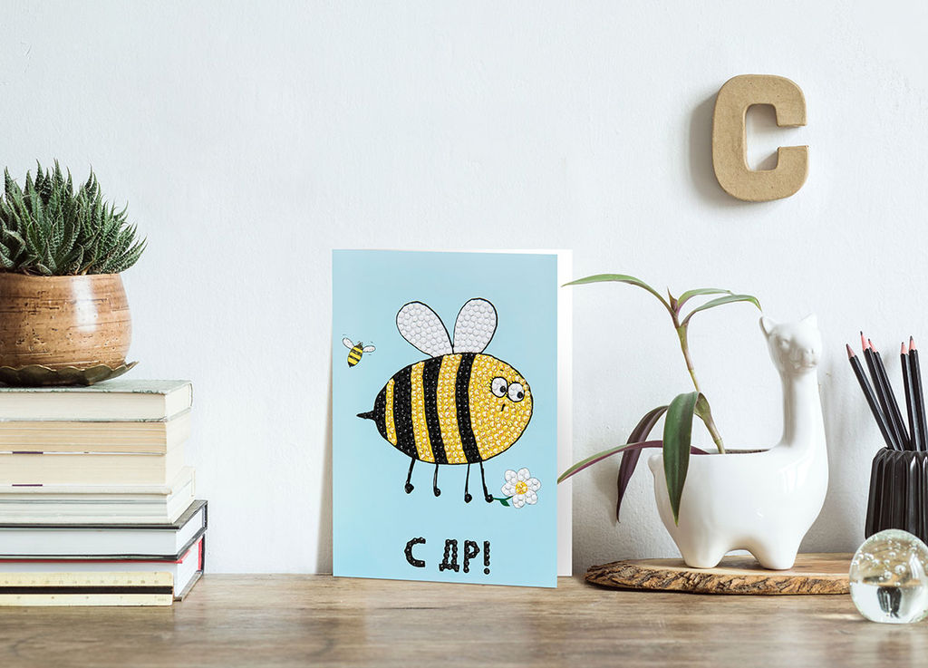 Кристальная (алмазная) мозаика ФРЕЯ ALVO-606 открытка С днем рождения! 10.5 х 14.8 см