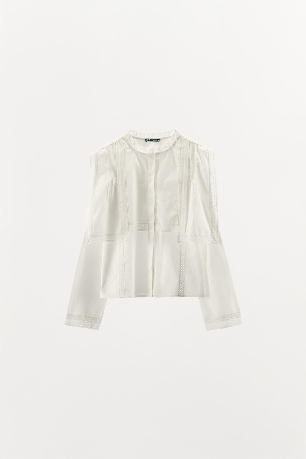 LACE COTTON SHIRT - Zara фото 5