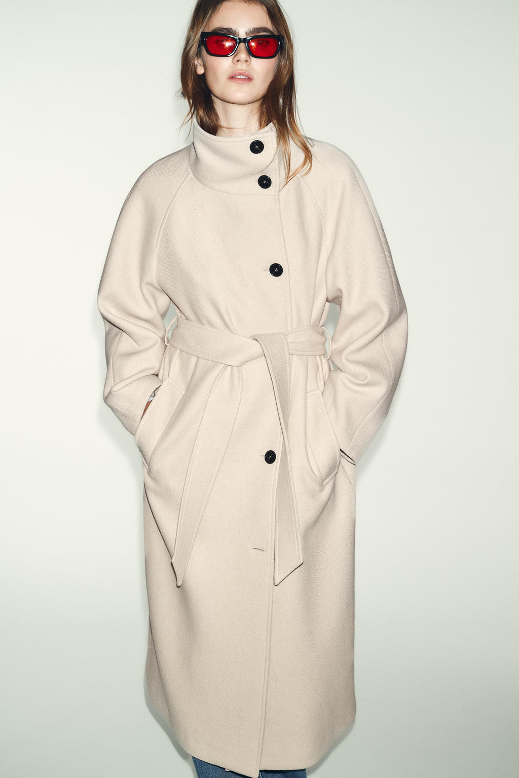LONG COAT WITH WOOL AND HIGH NECK - Zara фото 8