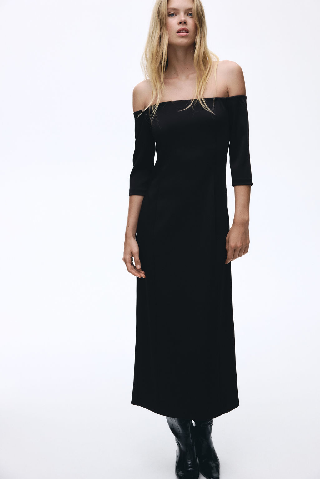 Vestido off-the-shoulder - H&m фото 6