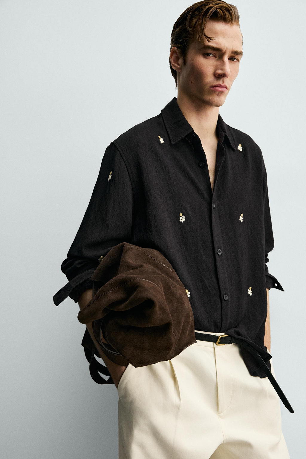 CAMISA FLUIDA BORDADOS / Negro - Zara фото 5