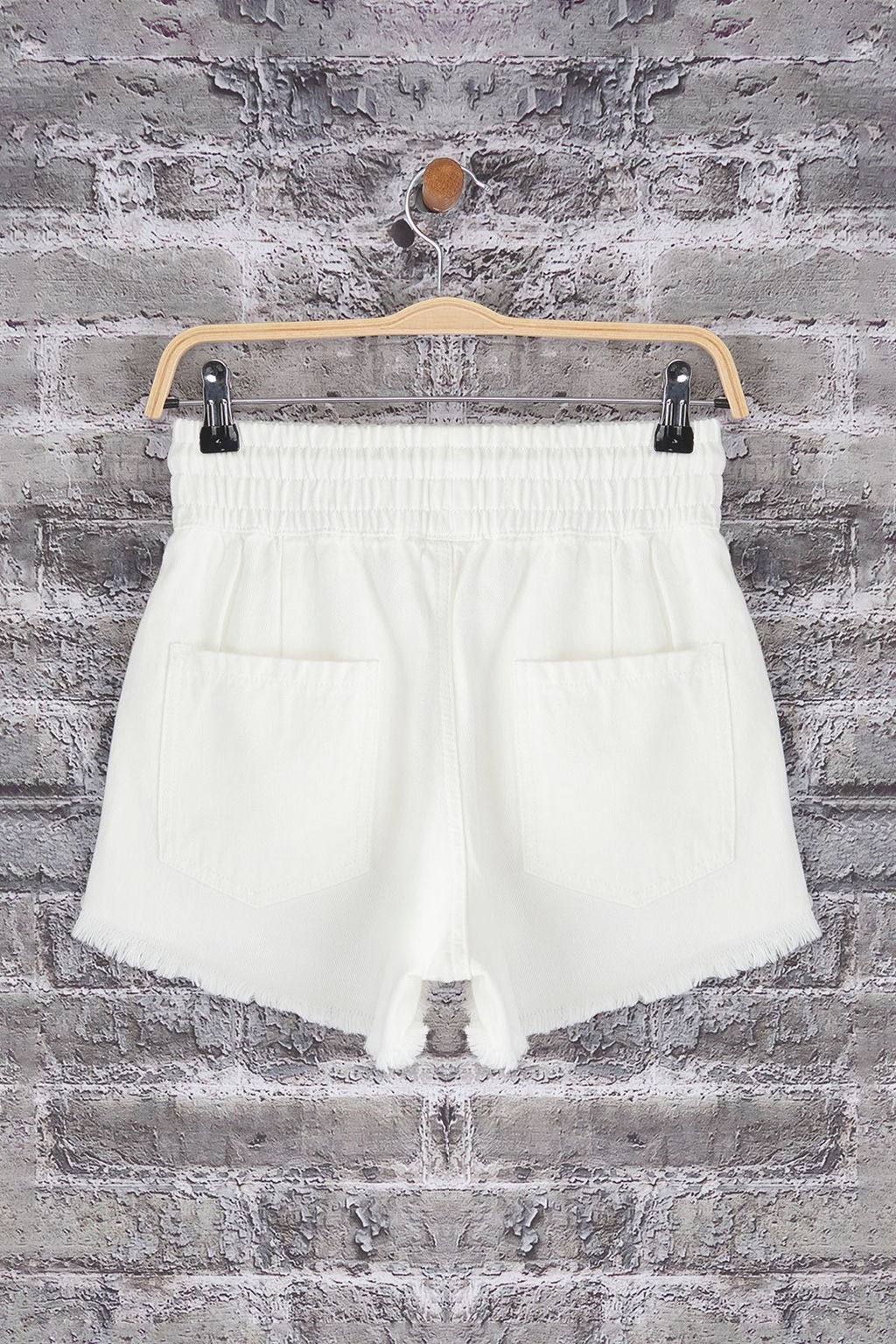 TRENDYOLMILLA Beyaz Yuksek Bel Baglamal? Mini Denim Sort TWOSS25SR00156  фото 6