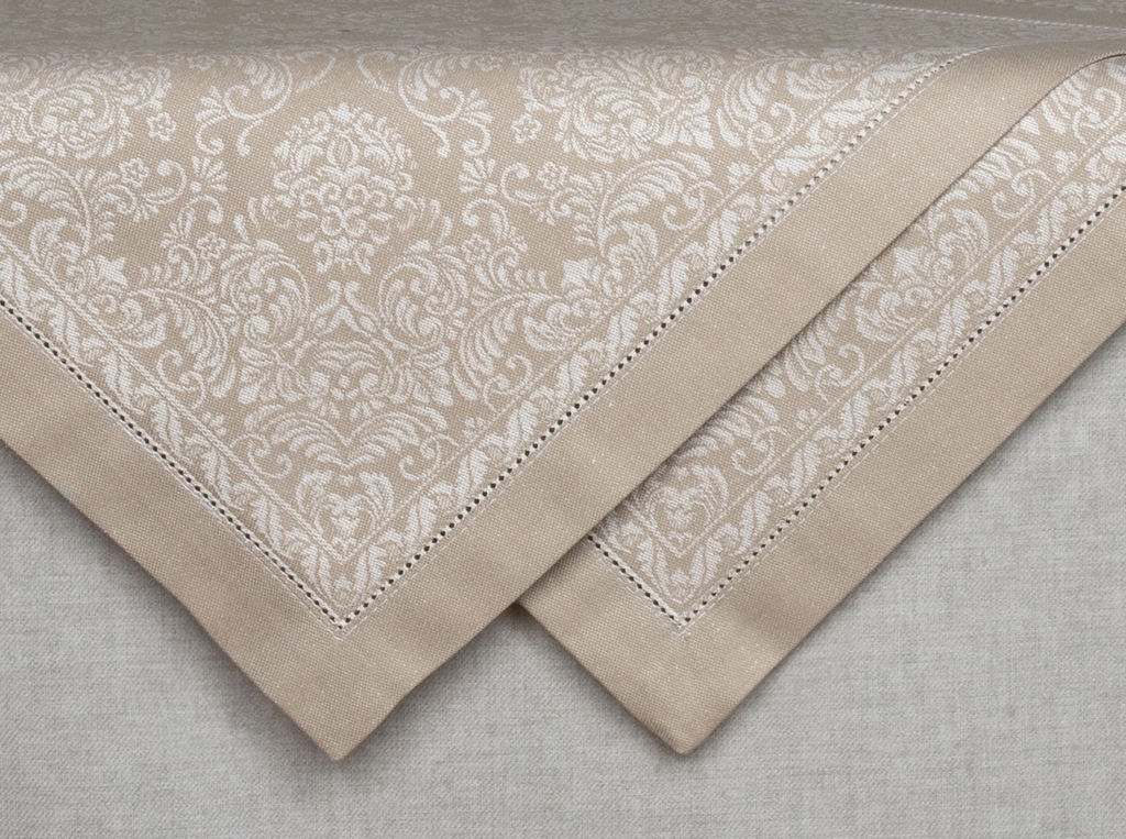 01с-44ЯК Салфетка 45*45 "Романтика" цв. бежевый (по 6 шт