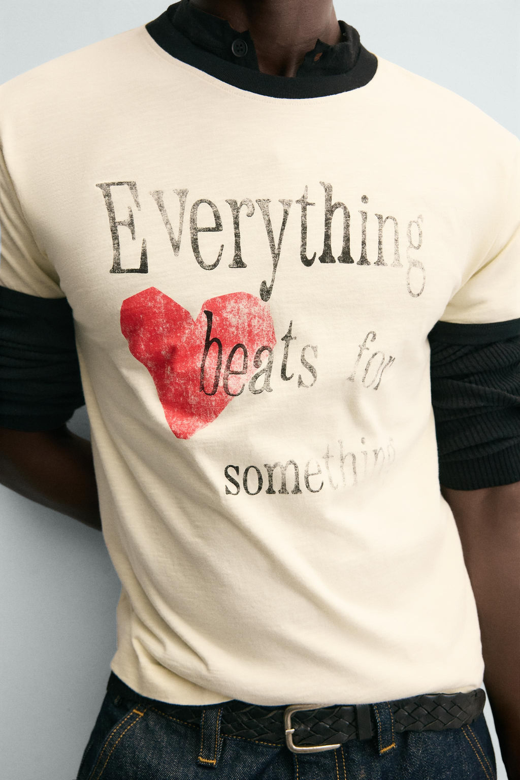 RIB T-SHIRT WITH CONTRAST HEART - Zara фото 6