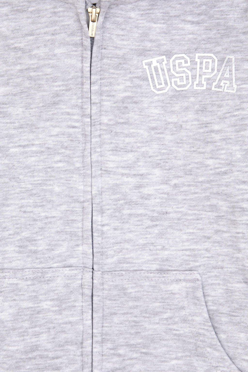 K_z _ocuk A__k Gri Melanj Kap__onlu Fermuarl_ Basic Sweatshirt Sepette S_rpriz _ndirim - U.s. polo assn фото 3