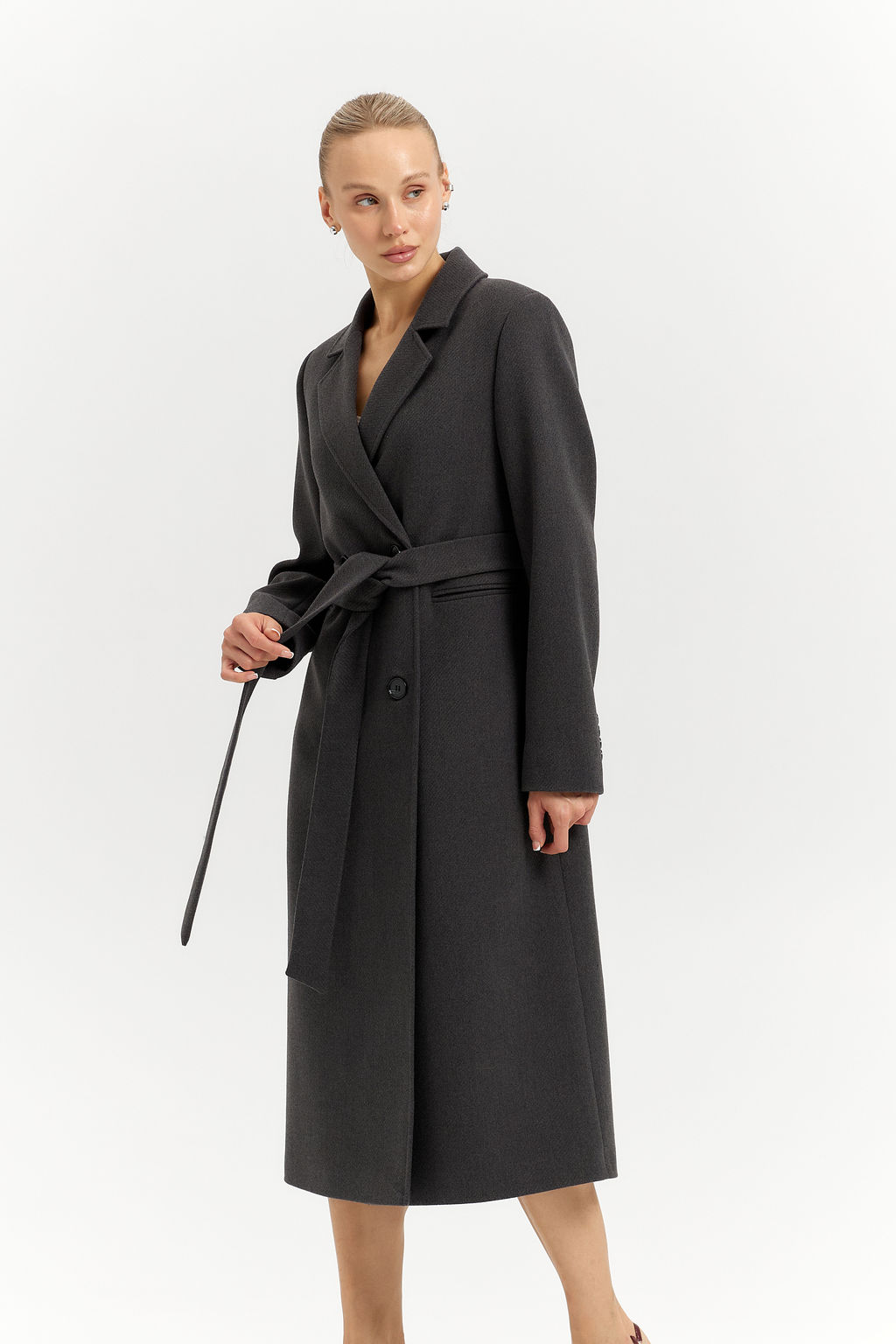 Пальто женское демисезонное 26880 (базальт/рубчик)