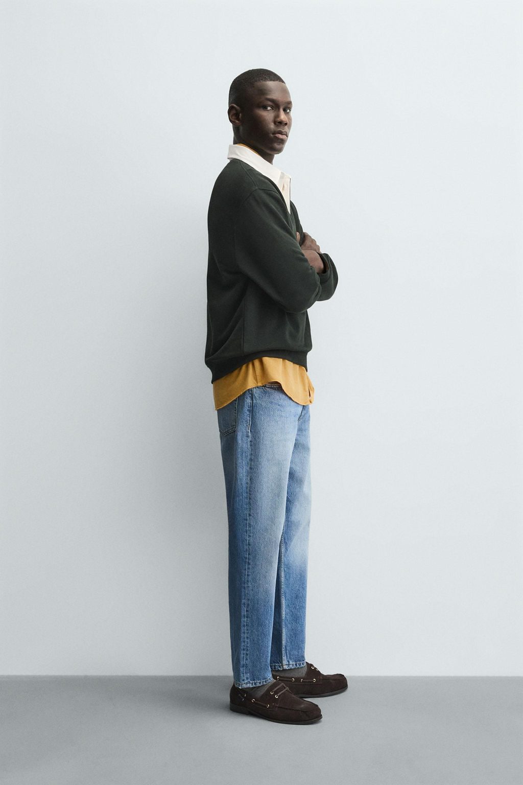 CONTRAST COLLAR POLO SWEATSHIRT - Zara фото 12