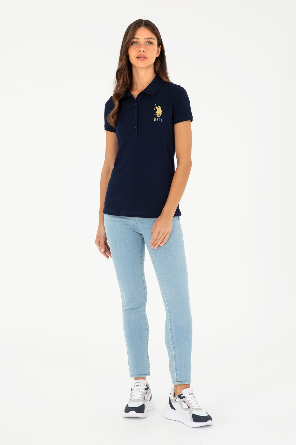 Kad_n Lacivert Basic Polo Yaka Ti__rt Sepette S_rpriz _ndirim - U.s. polo assn фото 4