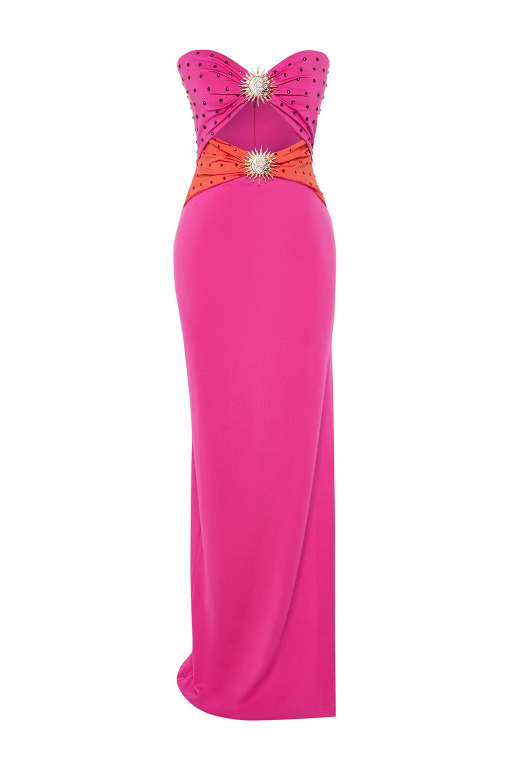 X Zeynep Tosun Turuncu-Fusya Gunes Aksesuar Detayl? Tasl? Elbise TCLSS23AE00008 - Trendyolmilla фото 6