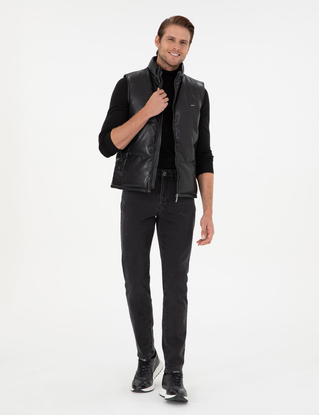 Siyah Deri Yelek - Pierre cardin фото 4