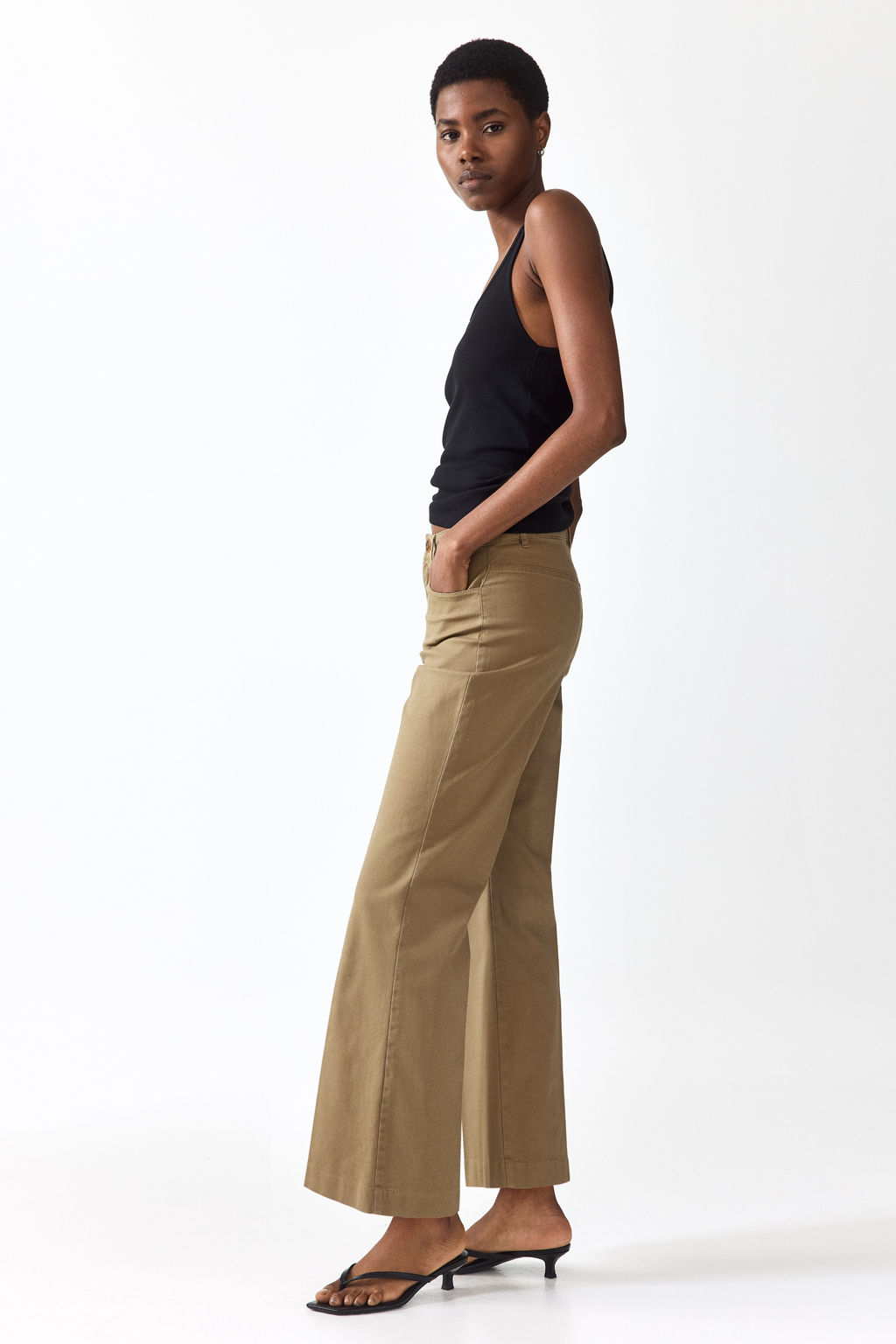 Pantal?n bootcut en lona de algod?n - H&m фото 9